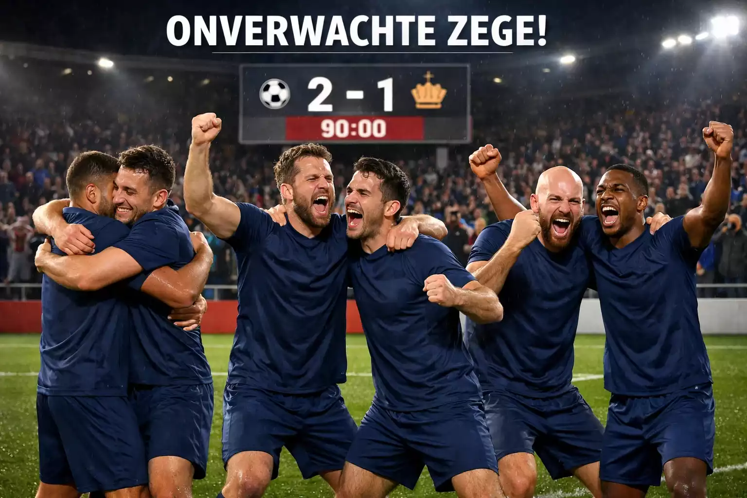 Underdog voetbalteam viert verrassende overwinning in WK stadion